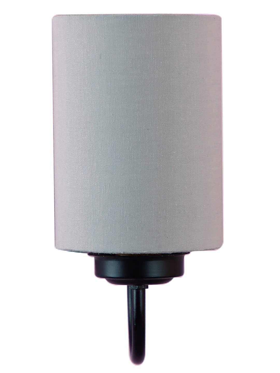 Grey Cotton Wall Mounted lamp with Black Base