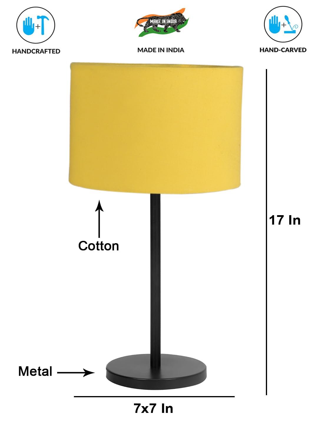 Black Night Table Lamp for Bedroom | Elegant Bedside Lamp with Warm LED Light & Stylish Design - Model VD28