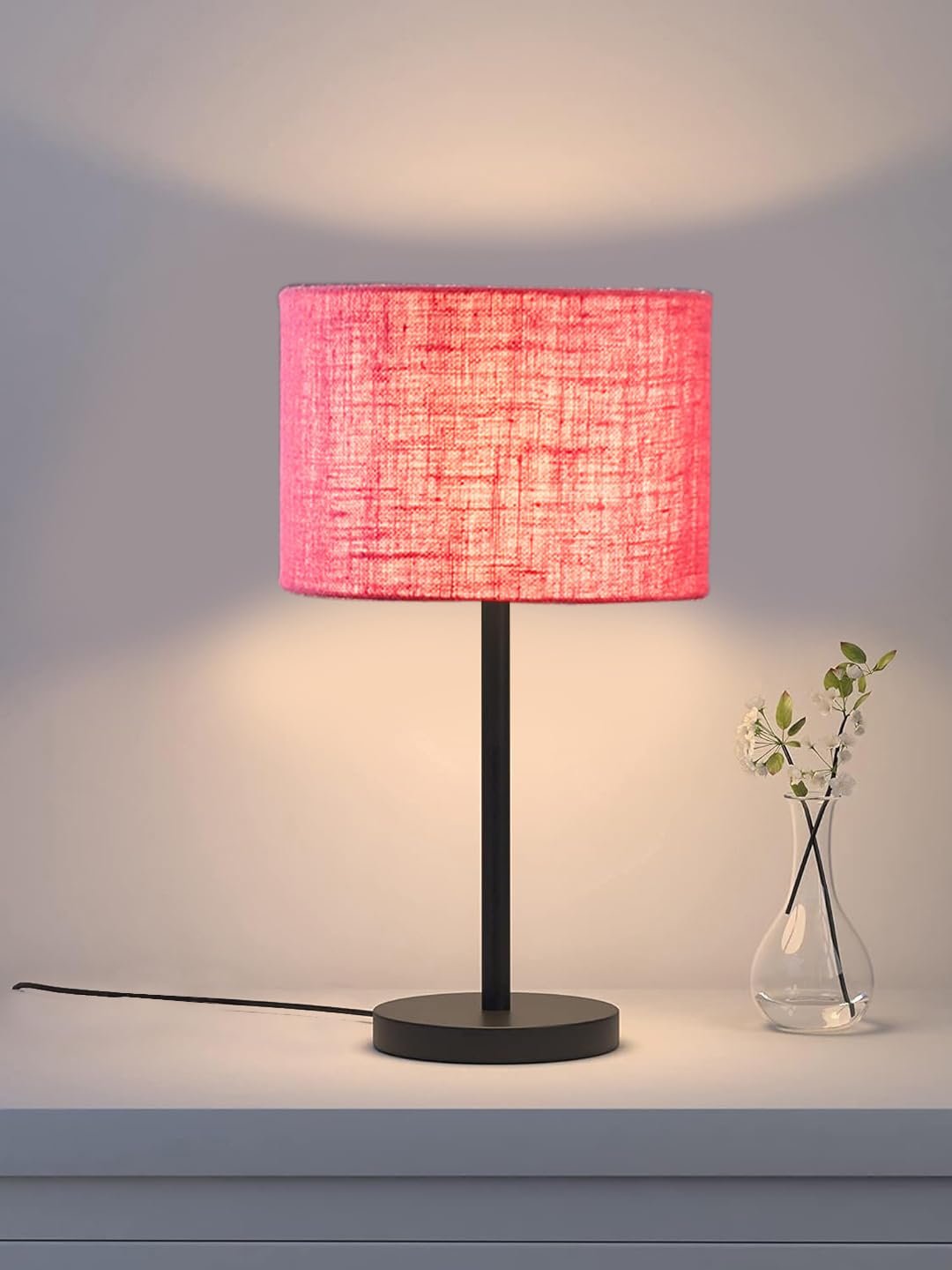Black Night Table Lamp for Bedroom | Elegant Bedside Lamp with Warm LED Light & Stylish Design - Model VD33