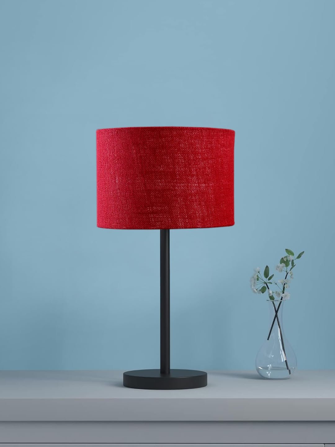 Black Night Table Lamp for Bedroom | Elegant Bedside Lamp with Warm LED Light & Stylish Design - Model VD34