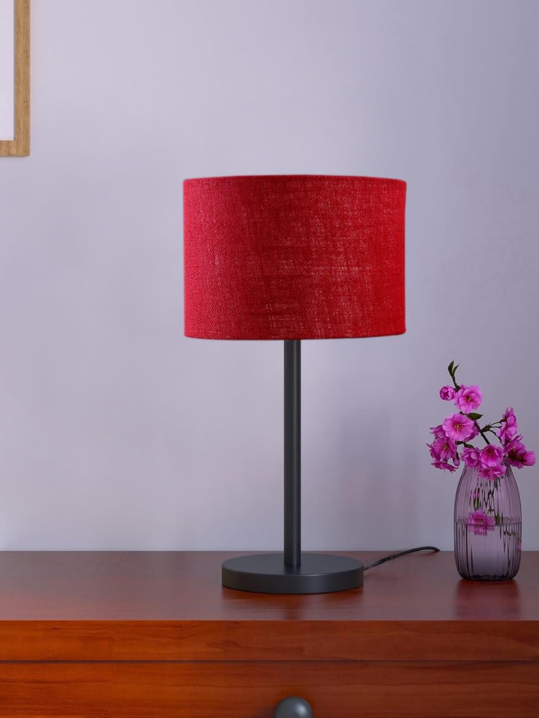 Black Night Table Lamp for Bedroom | Elegant Bedside Lamp with Warm LED Light & Stylish Design - Model VD34
