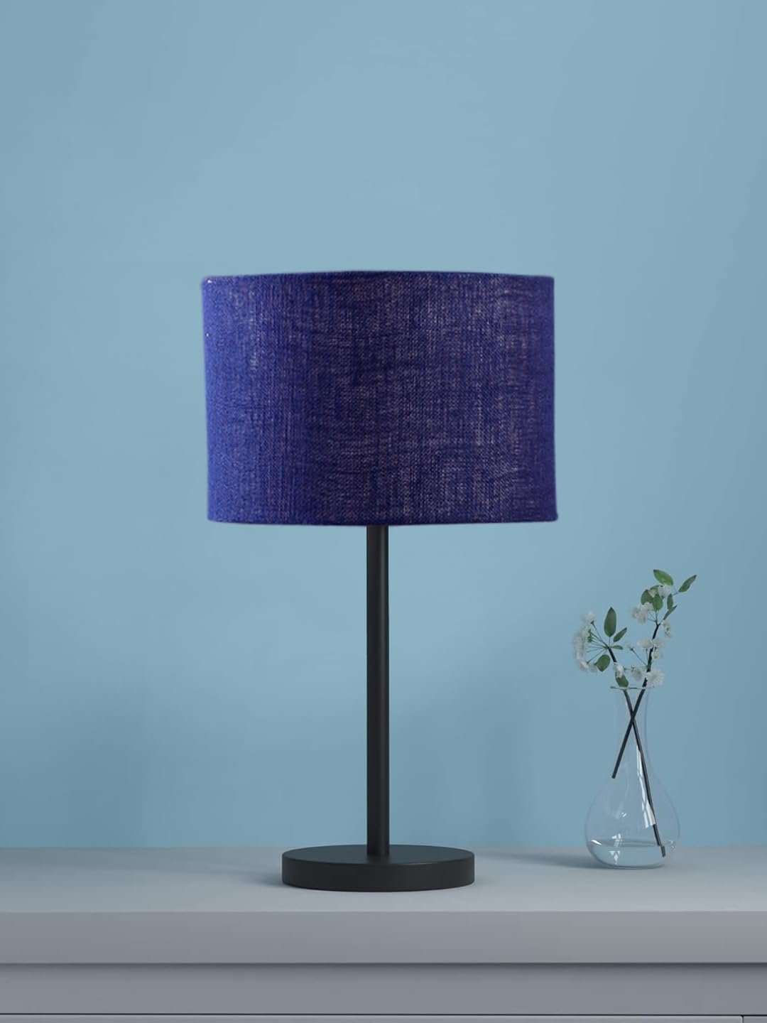 Black Night Table Lamp for Bedroom | Elegant Bedside Lamp with Warm LED Light & Stylish Design - Model VD35