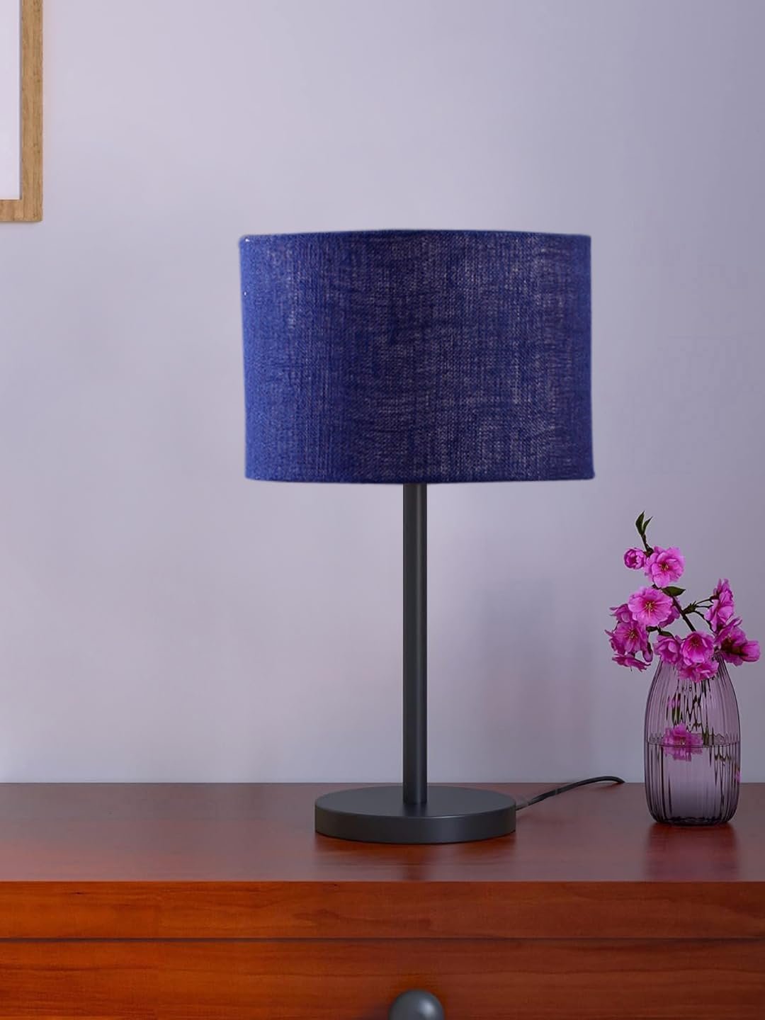 Black Night Table Lamp for Bedroom | Elegant Bedside Lamp with Warm LED Light & Stylish Design - Model VD35