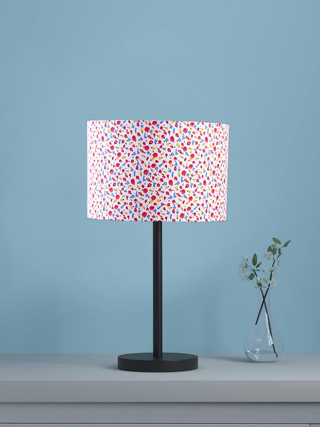 Black Night Table Lamp for Bedroom | Elegant Bedside Lamp with Warm LED Light & Stylish Design - Model VD38