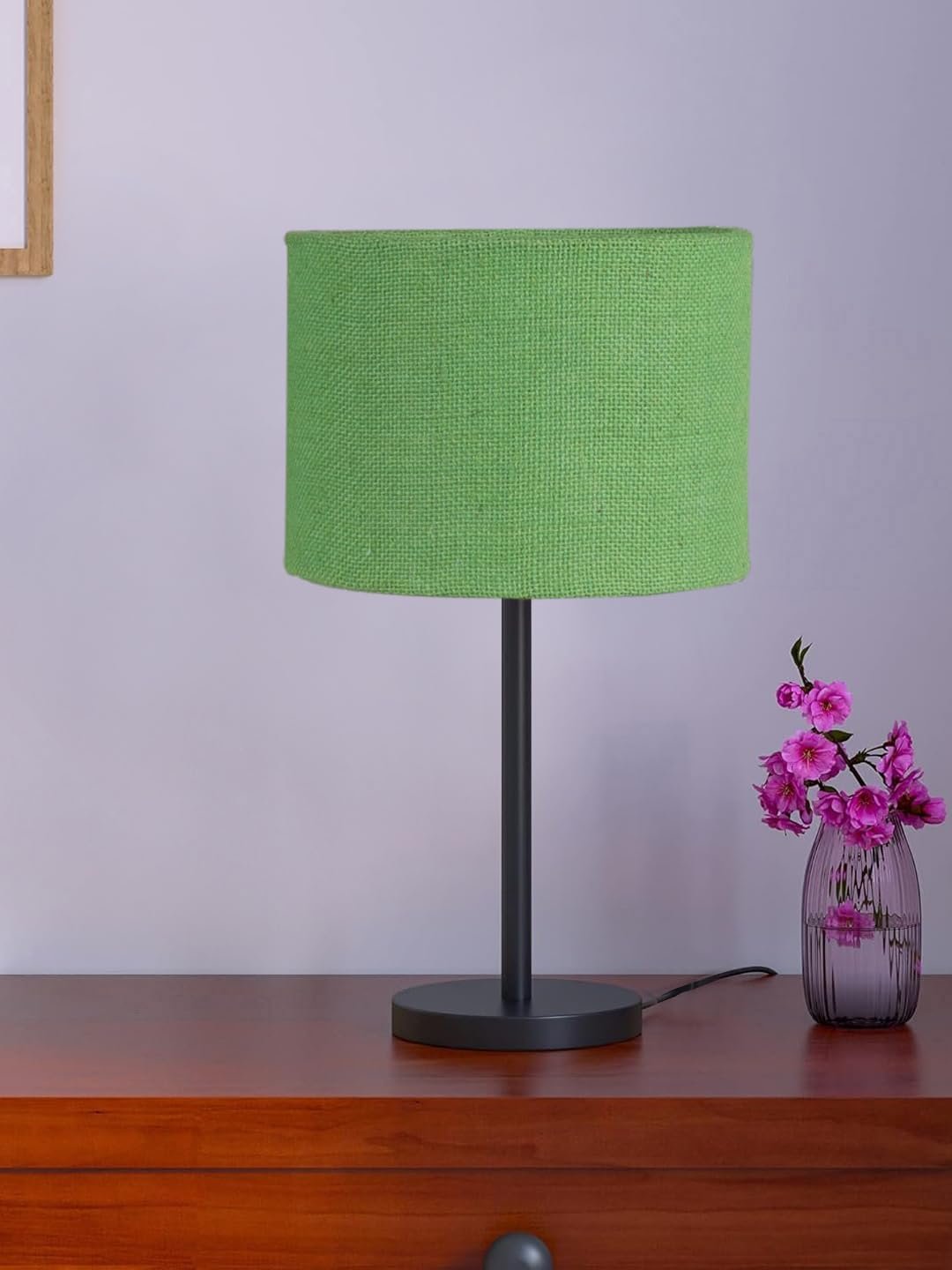 Black Night Table Lamp for Bedroom | Elegant Bedside Lamp with Warm LED Light & Stylish Design - Model VD39