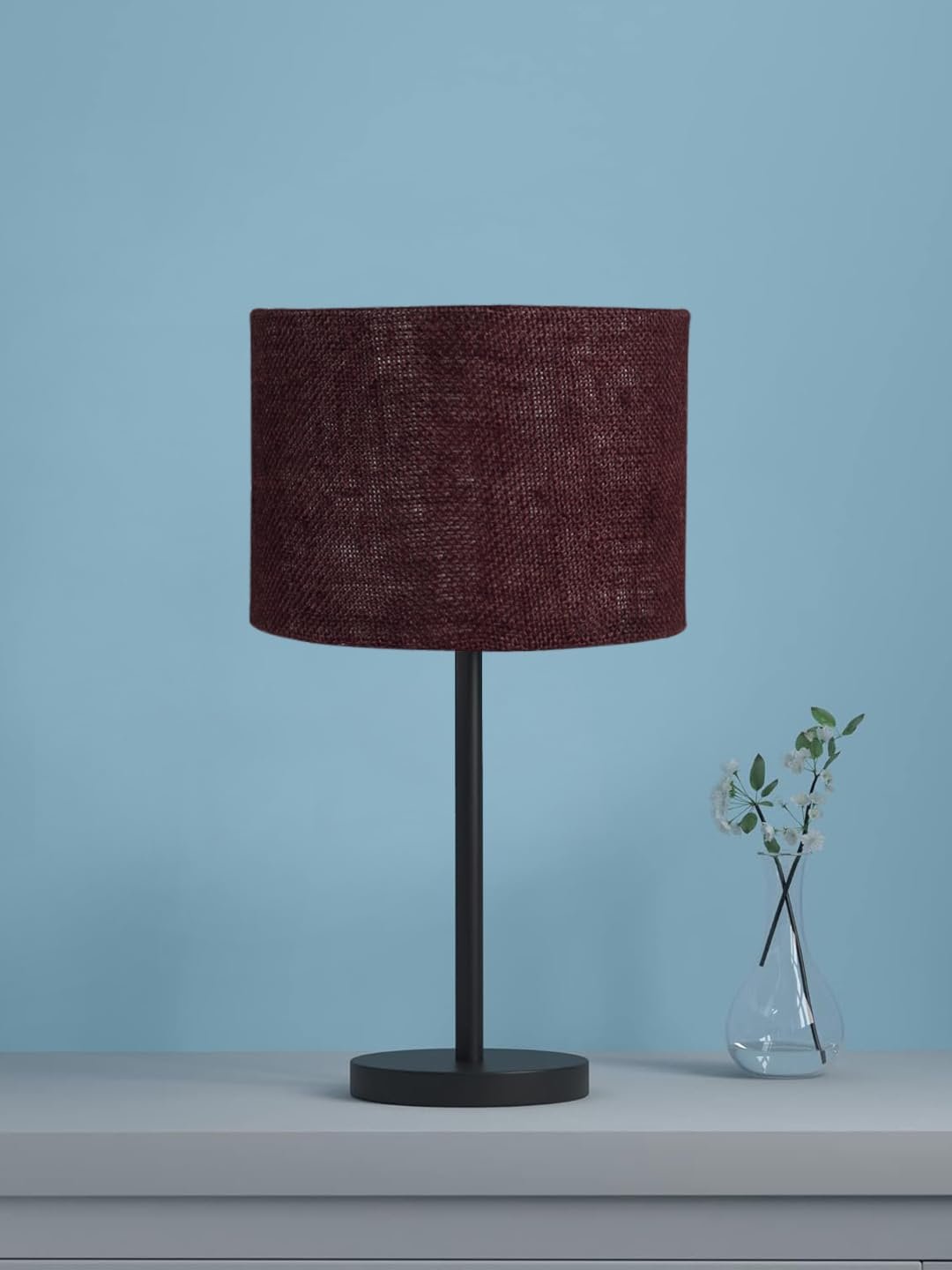 Black Night Table Lamp for Bedroom | Elegant Bedside Lamp with Warm LED Light & Stylish Design - Model VD40