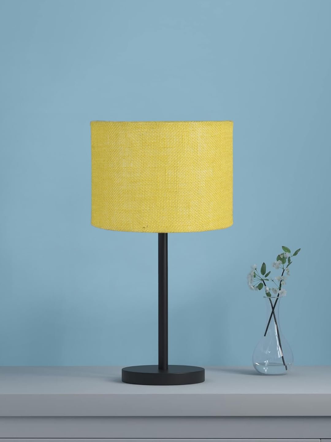 Black Night Table Lamp for Bedroom | Elegant Bedside Lamp with Warm LED Light & Stylish Design - Model VD44