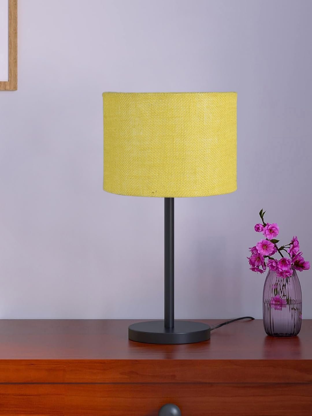 Black Night Table Lamp for Bedroom | Elegant Bedside Lamp with Warm LED Light & Stylish Design - Model VD44