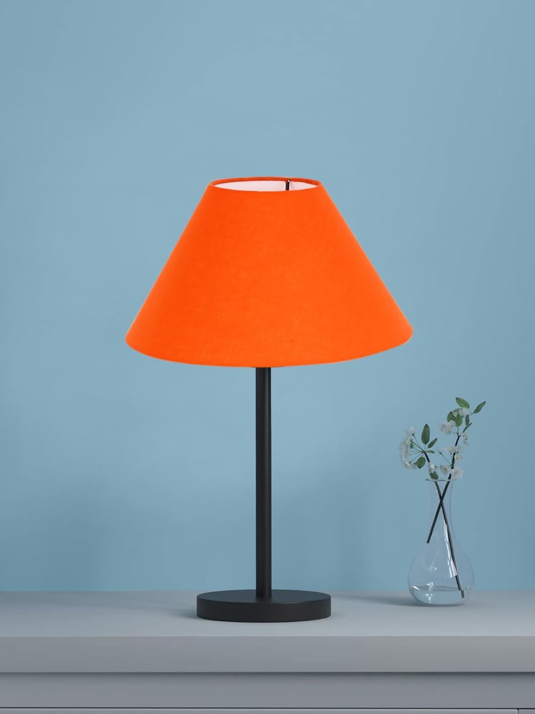 Black Night Table Lamp for Bedroom | Elegant Bedside Lamp with Warm LED Light & Stylish Design - Model VD26