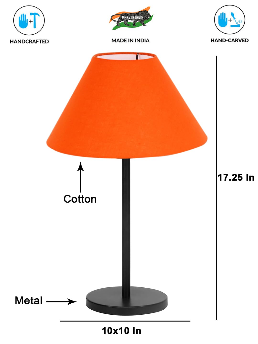 Black Night Table Lamp for Bedroom | Elegant Bedside Lamp with Warm LED Light & Stylish Design - Model VD26