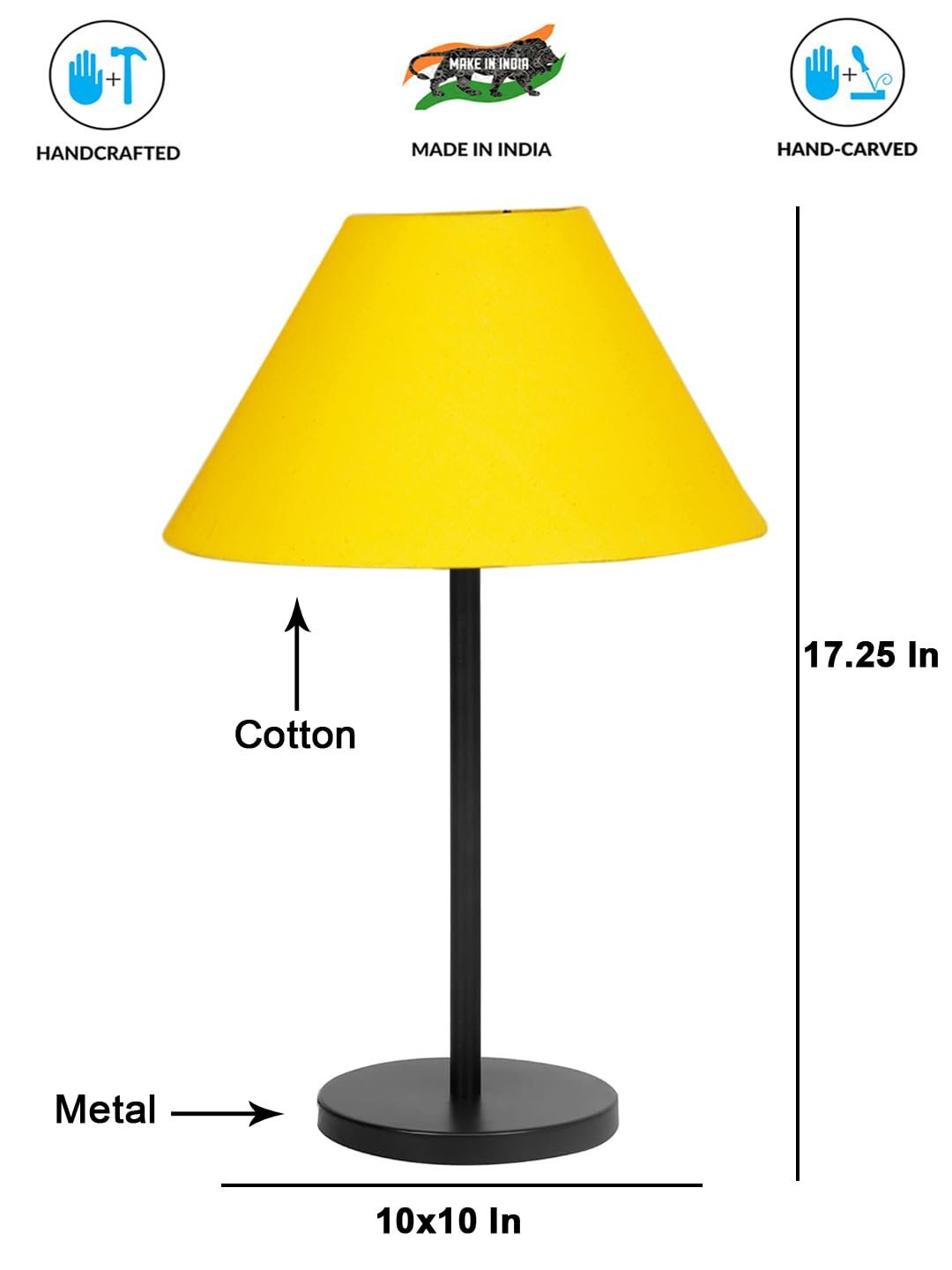Black Night Table Lamp for Bedroom | Elegant Bedside Lamp with Warm LED Light & Stylish Design - Model VD27