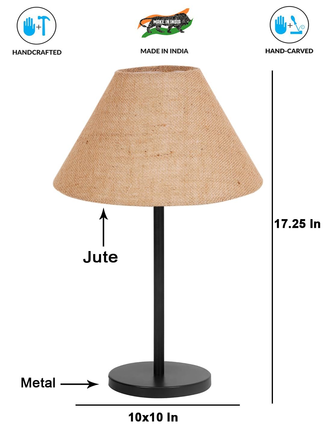 Black Night Table Lamp for Bedroom | Elegant Bedside Lamp with Warm LED Light & Stylish Design - Model VD30