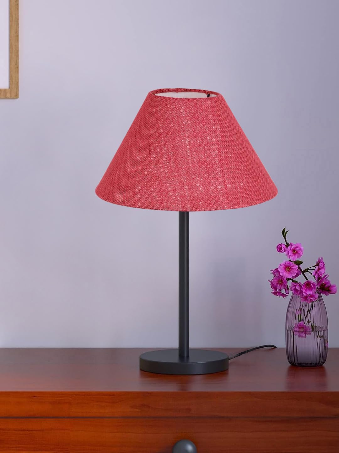 Black Night Table Lamp for Bedroom | Elegant Bedside Lamp with Warm LED Light & Stylish Design - Model VD31