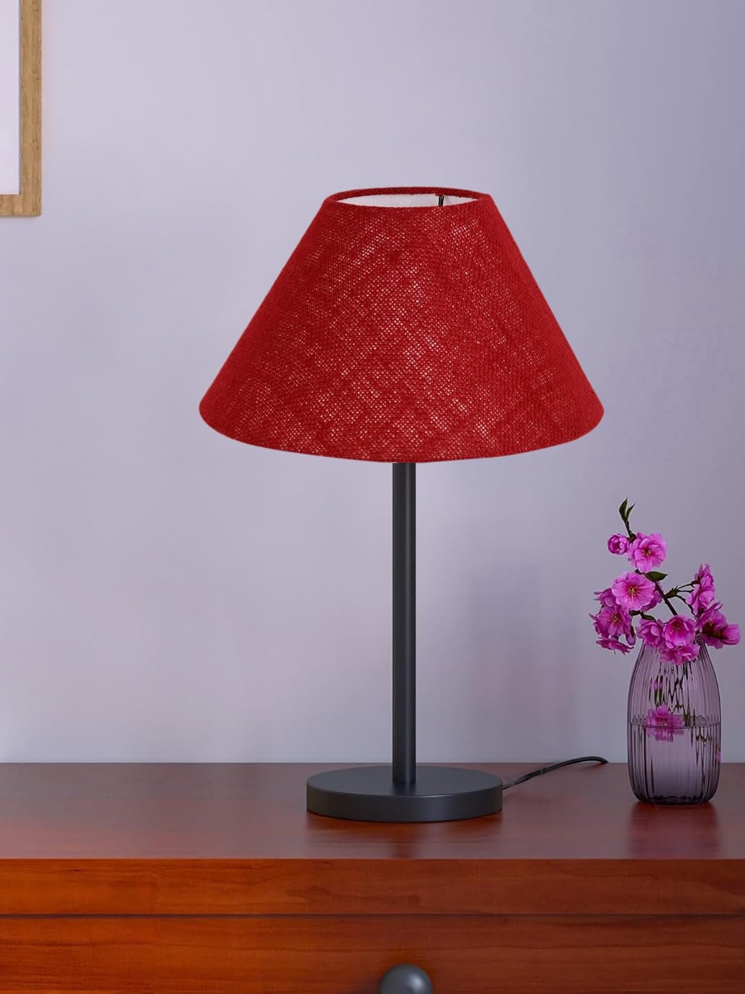 Black Night Table Lamp for Bedroom | Elegant Bedside Lamp with Warm LED Light & Stylish Design - Model VD32