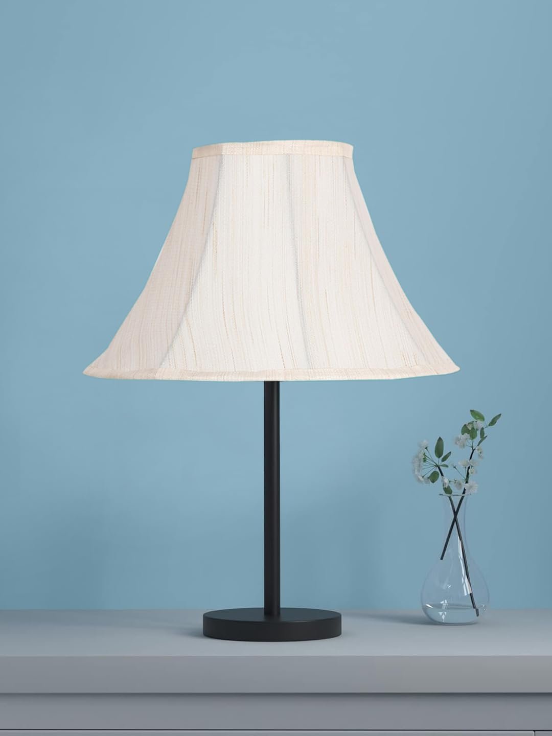 Black Night Table Lamp for Bedroom | Elegant Bedside Lamp with Warm LED Light & Stylish Design - Model VD39