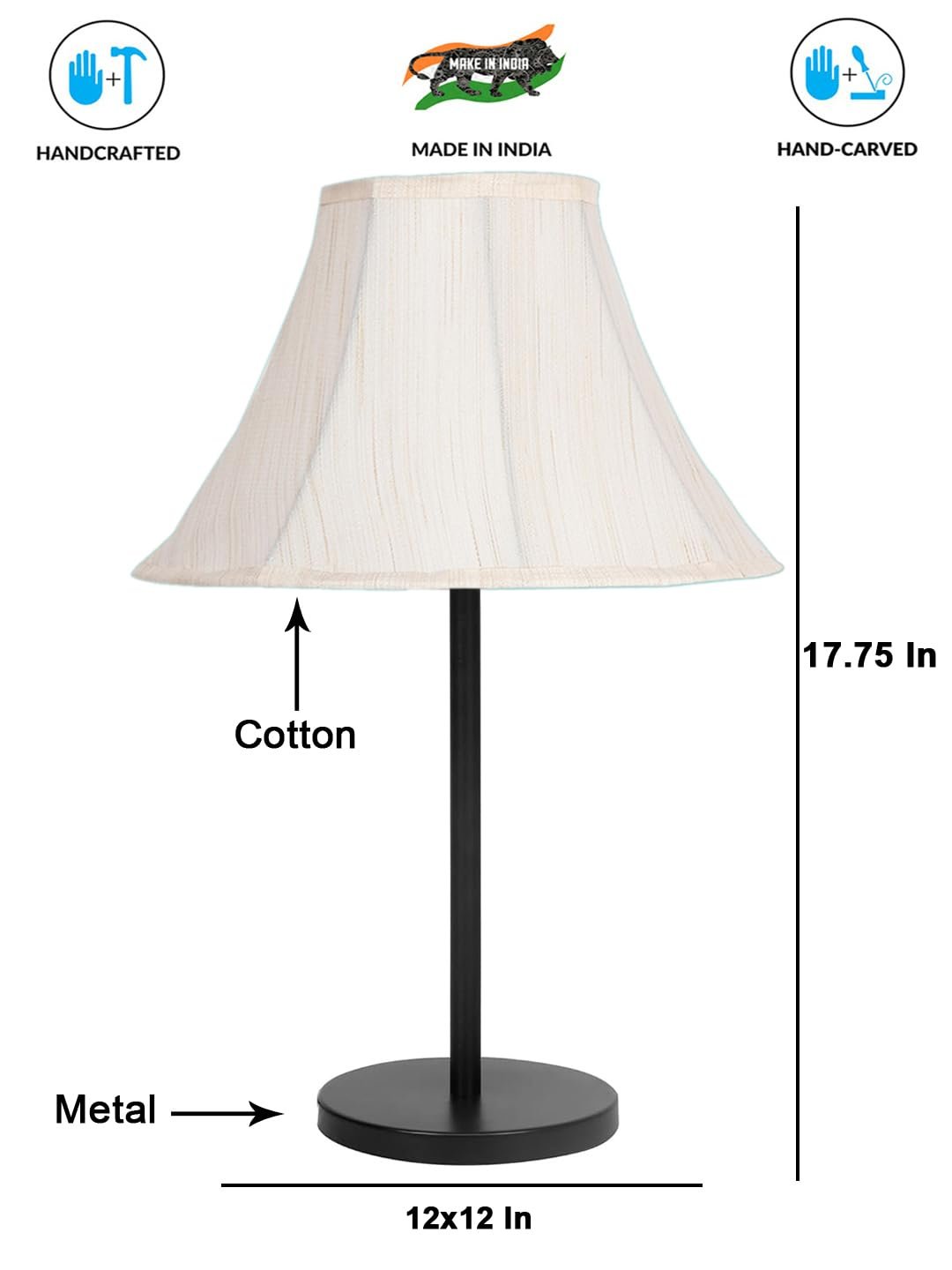 Black Night Table Lamp for Bedroom | Elegant Bedside Lamp with Warm LED Light & Stylish Design - Model VD39