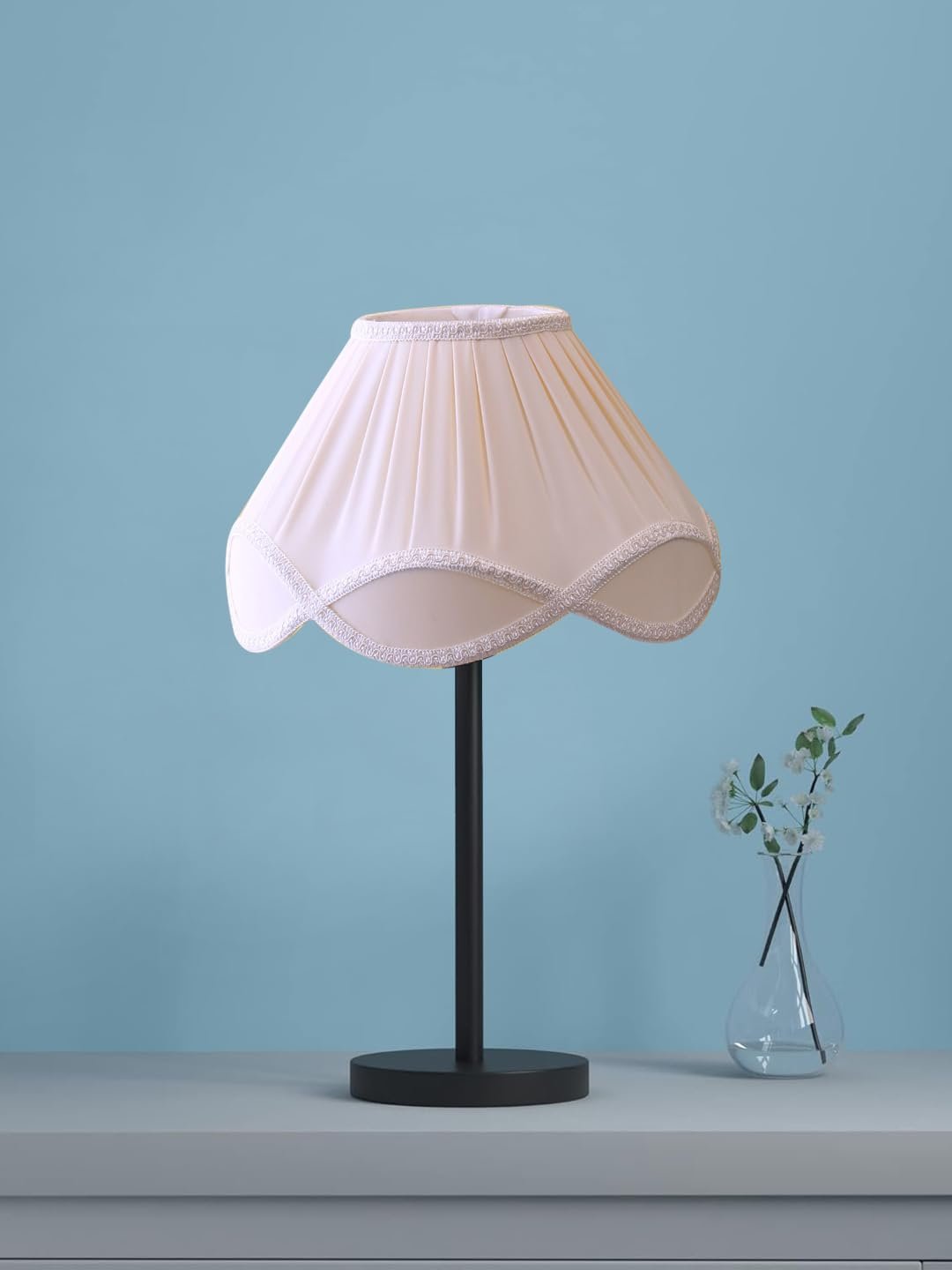 Black Night Table Lamp for Bedroom | Elegant Bedside Lamp with Warm LED Light & Stylish Design - Model VD44