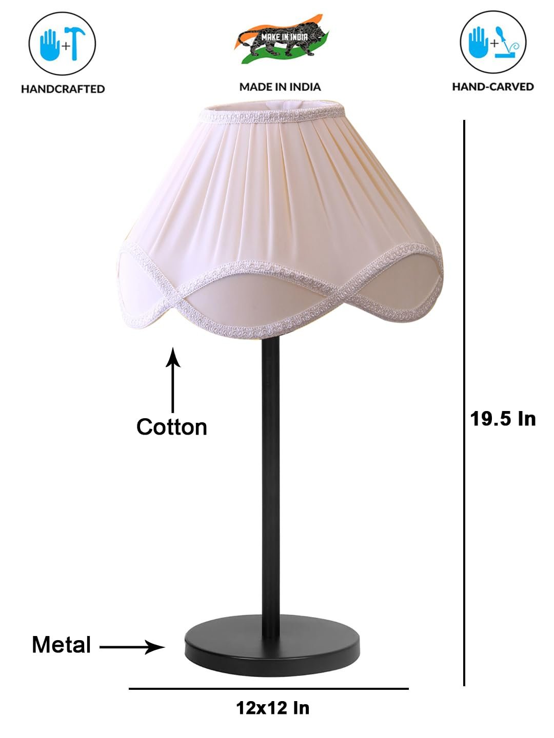 Black Night Table Lamp for Bedroom | Elegant Bedside Lamp with Warm LED Light & Stylish Design - Model VD44