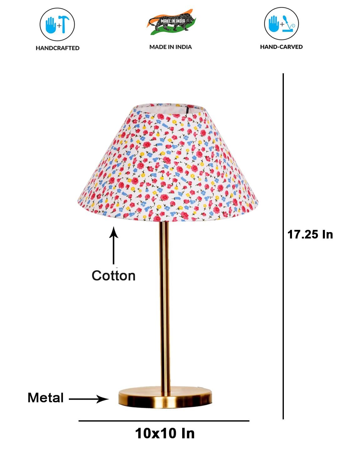 Gold Night Table Lamp for Bedroom | Elegant Bedside Lamp with Warm LED Light & Stylish Design - Model VE36