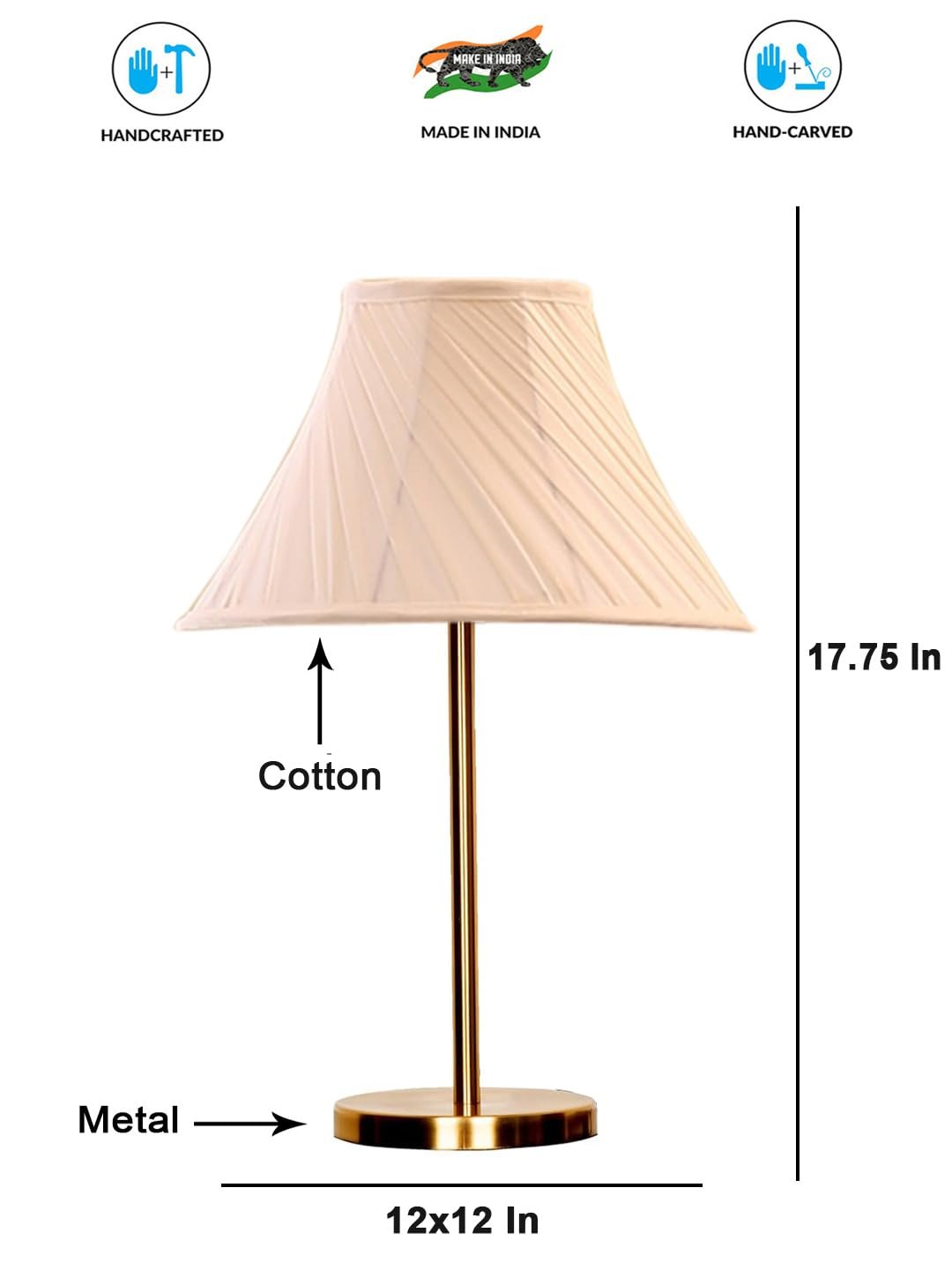 Gold Night Table Lamp for Bedroom | Elegant Bedside Lamp with Warm LED Light & Stylish Design - Model VE42