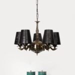 Lights Budha JI Metal Etched Shade with Antique Golden Chandelier -ZE