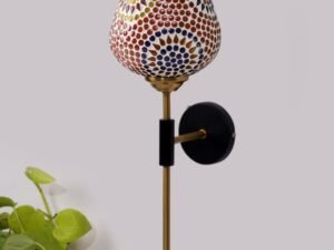 Multicolor Wall Lamp | Elegant Mosaic Glass & Wood Design | Stylish Ambient Light for Home, Office, Living Room, Bedroom, Hallway | Modern Decorative Wall Sconce - Model VX106