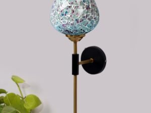 Multicolor Wall Lamp | Elegant Mosaic Glass & Wood Design | Stylish Ambient Light for Home, Office, Living Room, Bedroom, Hallway | Modern Decorative Wall Sconce - Model VX111
