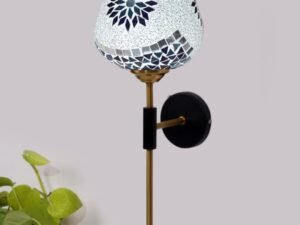 Multicolor Wall Lamp | Elegant Mosaic Glass & Wood Design | Stylish Ambient Light for Home, Office, Living Room, Bedroom, Hallway | Modern Decorative Wall Sconce - Model VX113