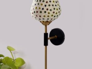 Multicolor Wall Lamp | Elegant Mosaic Glass & Wood Design | Stylish Ambient Light for Home, Office, Living Room, Bedroom, Hallway | Modern Decorative Wall Sconce - Model VX116
