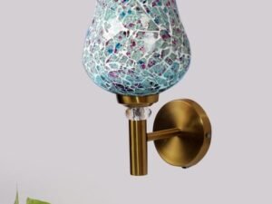 Multicolor Wall Lamp | Elegant Mosaic Glass & Wood Design | Stylish Ambient Light for Home, Office, Living Room, Bedroom, Hallway | Modern Decorative Wall Sconce - Model VX12