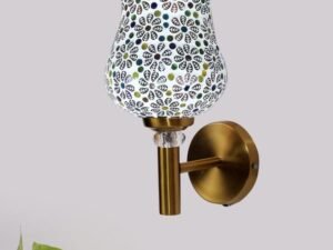 Multicolor Wall Lamp | Elegant Mosaic Glass & Wood Design | Stylish Ambient Light for Home, Office, Living Room, Bedroom, Hallway | Modern Decorative Wall Sconce - Model VX13