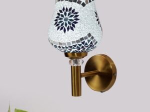 Multicolor Wall Lamp | Elegant Mosaic Glass & Wood Design | Stylish Ambient Light for Home, Office, Living Room, Bedroom, Hallway | Modern Decorative Wall Sconce - Model VX14