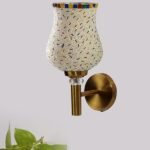 Multicolor Wall Lamp | Elegant Mosaic Glass & Wood Design | Stylish Ambient Light for Home, Office, Living Room, Bedroom, Hallway | Modern Decorative Wall Sconce – Model VX16
