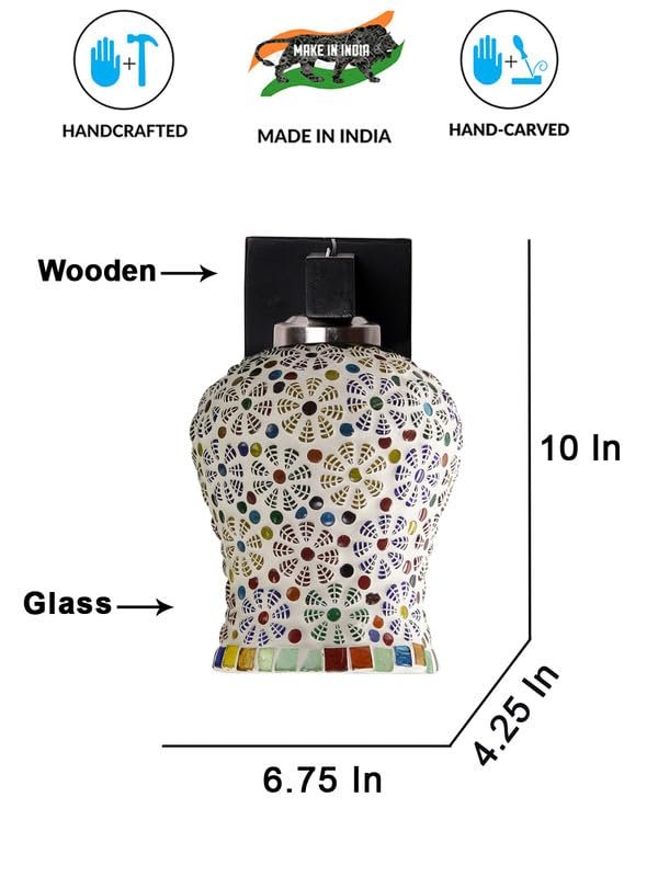 Multicolor Wall Lamp | Elegant Wood Design | Stylish Ambient Light for Home, Office, Living Room, Bedroom, Hallway | Modern Decorative Wall Sconce - Model WD101