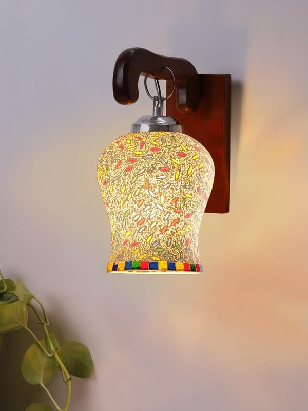 Multicolor Wall Lamp | Elegant Wood Design | Stylish Ambient Light for Home, Office, Living Room, Bedroom, Hallway | Modern Decorative Wall Sconce - Model WD17