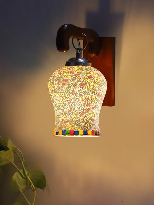Multicolor Wall Lamp | Elegant Wood Design | Stylish Ambient Light for Home, Office, Living Room, Bedroom, Hallway | Modern Decorative Wall Sconce - Model WD17
