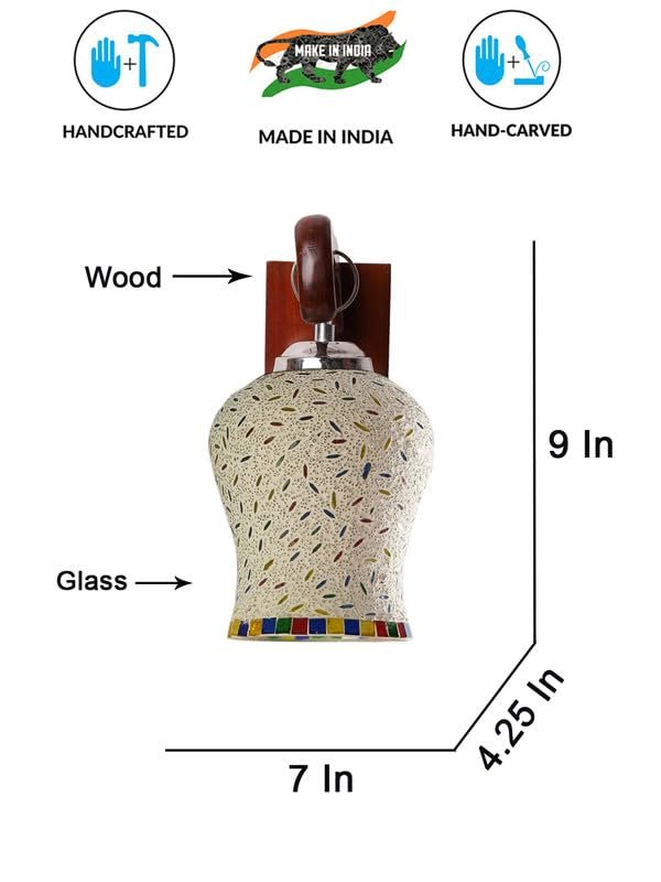 Multicolor Wall Lamp | Elegant Wood Design | Stylish Ambient Light for Home, Office, Living Room, Bedroom, Hallway | Modern Decorative Wall Sconce - Model WD17