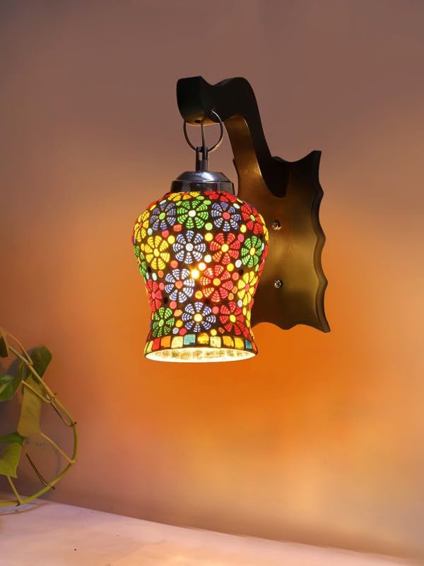 Multicolor Wall Lamp | Elegant Wood Design | Stylish Ambient Light for Home, Office, Living Room, Bedroom, Hallway | Modern Decorative Wall Sconce - Model WD35