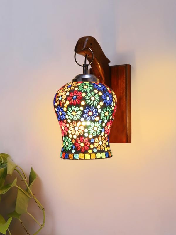 Multicolor Wall Lamp | Elegant Wood Design | Stylish Ambient Light for Home, Office, Living Room, Bedroom, Hallway | Modern Decorative Wall Sconce - Model WD80