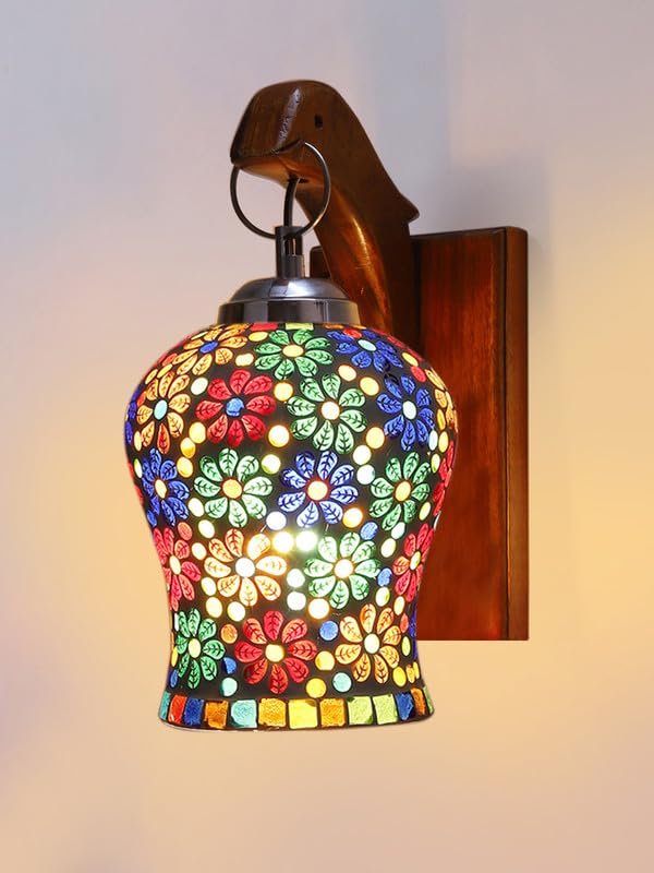Multicolor Wall Lamp | Elegant Wood Design | Stylish Ambient Light for Home, Office, Living Room, Bedroom, Hallway | Modern Decorative Wall Sconce - Model WD80