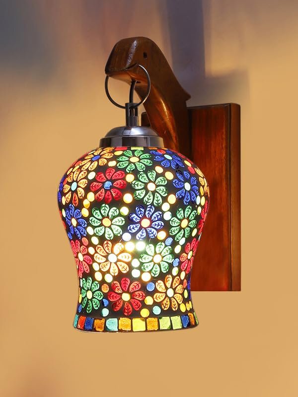Multicolor Wall Lamp | Elegant Wood Design | Stylish Ambient Light for Home, Office, Living Room, Bedroom, Hallway | Modern Decorative Wall Sconce - Model WD80