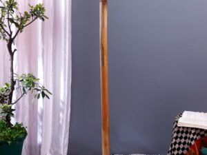 Multicolor Cotton Cotton Drum Shade with Wood Floor lamp for Decoration/Office/Home/Gifting/Study .-(12x12x57 Inches)-A