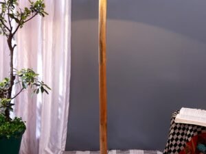 Maroon Jute Conical Shade with Wood Floor lamp for Decoration/Office/Home/Gifting/Study .-(14x14x58.7 Inches)