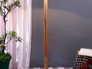 Grey Cotton Coolie Shade Wood Floor lamp for Decoration/Office/Home/Gifting/Study (13x13x55.7 Inches)