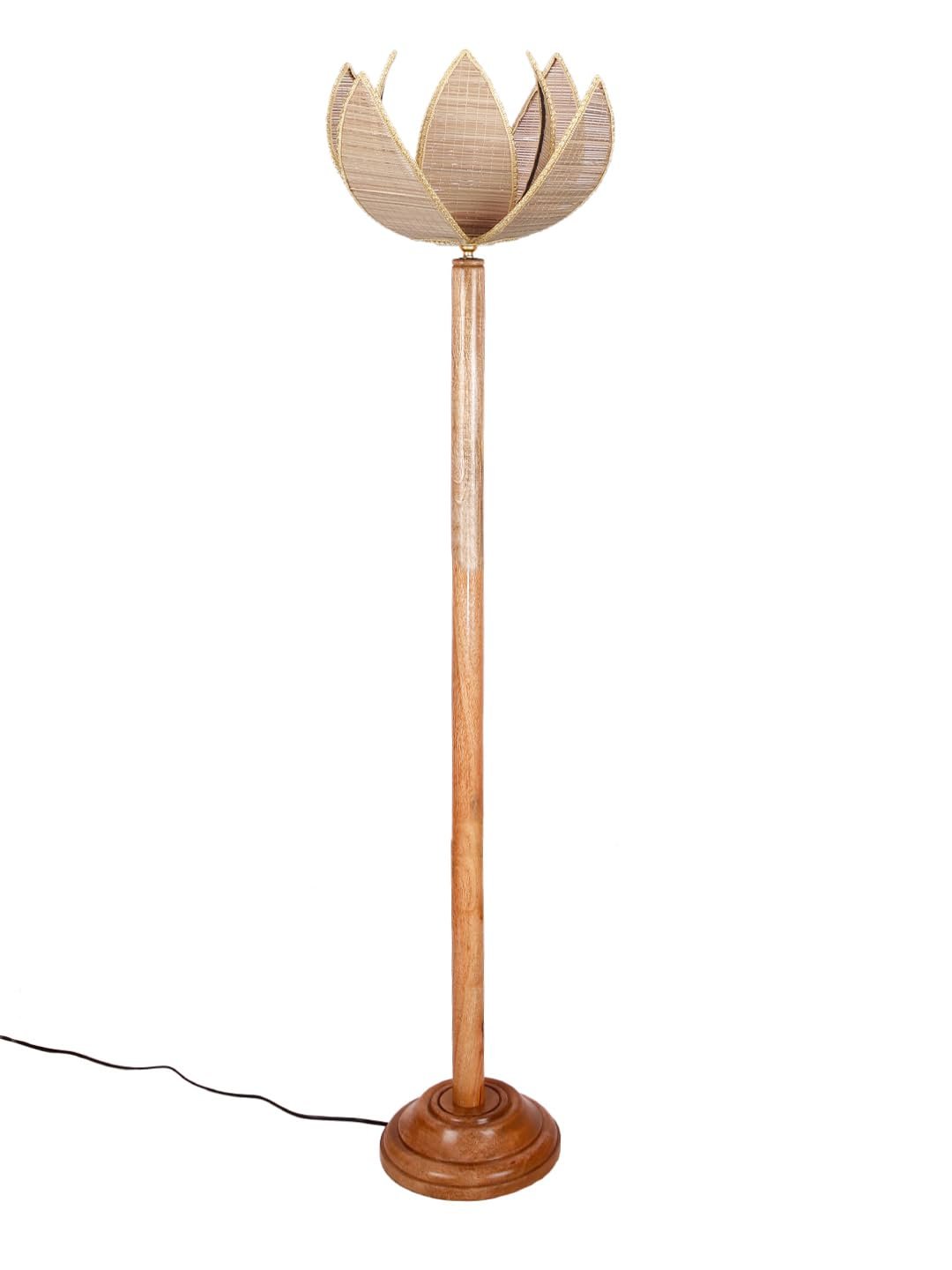 Rose Bamboo Shade Wood Floor lamp for Decoration/Office/Home/Gifting/Study-(12x12x56.2 inches)