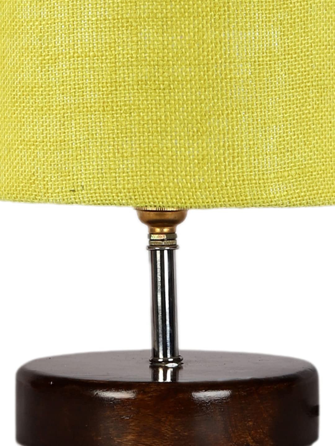Yellow Jute Table Lamp with Brown Wood Base (YK103)