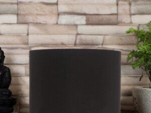 Black Cotton Table lamp with Gold Wood Base