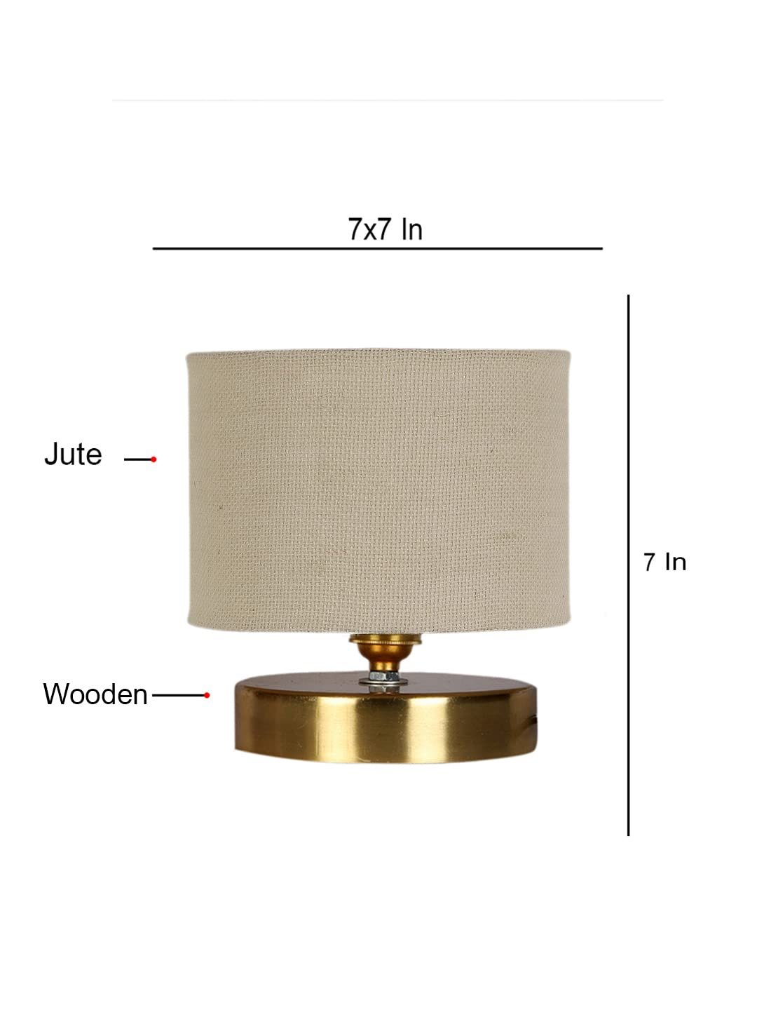 White Jute Table lamp with Gold Wood Base