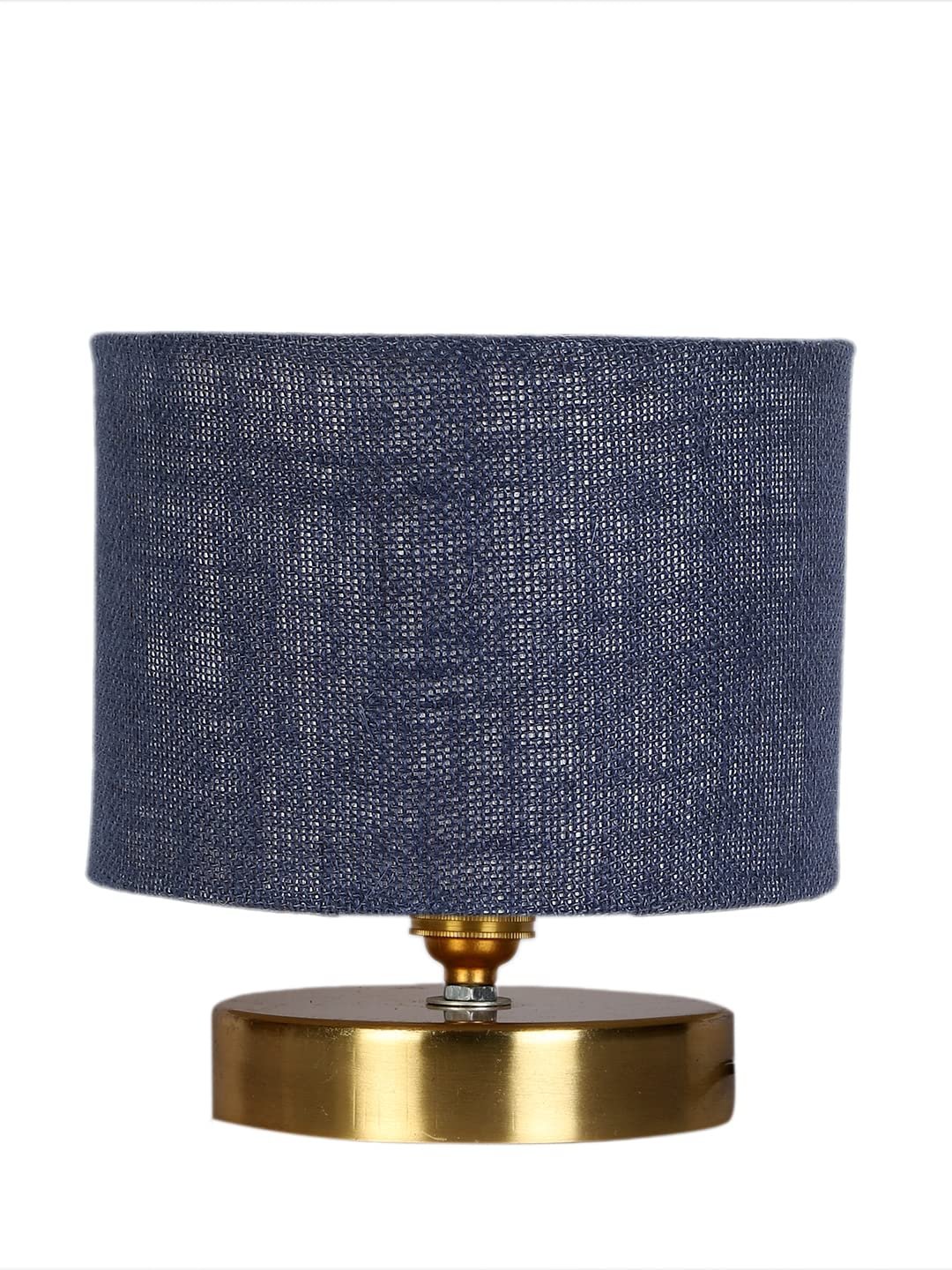 Blue Jute Table lamp with Gold Wood Base