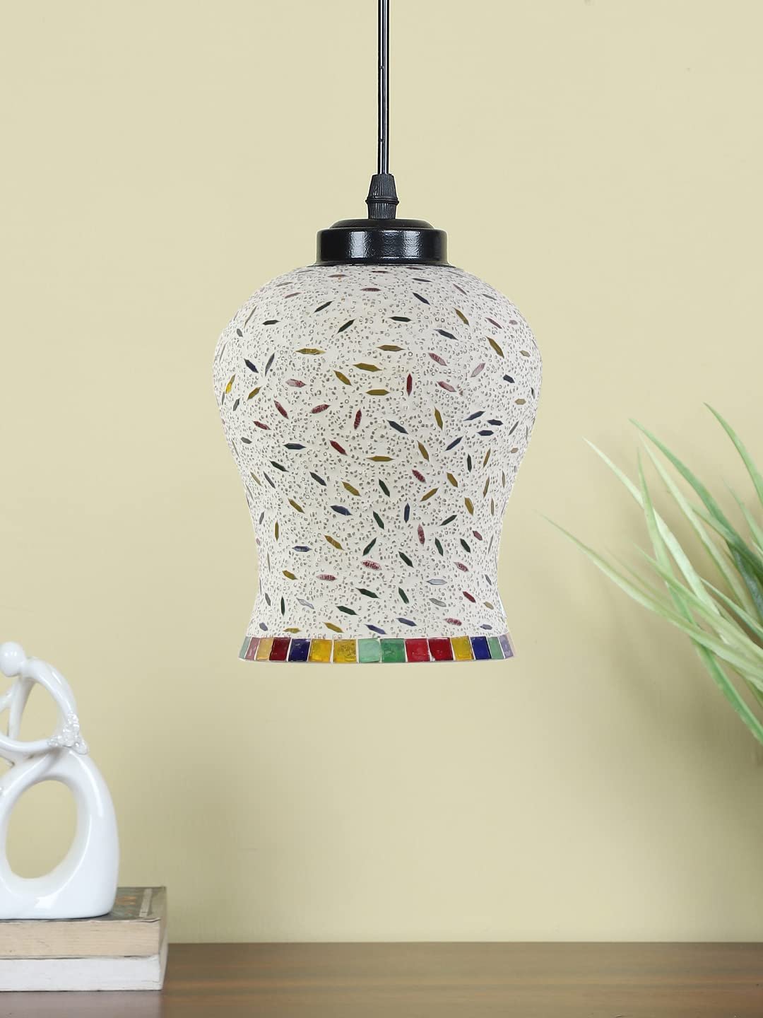 Multicolor Mosaic Glass Hanging Lamp